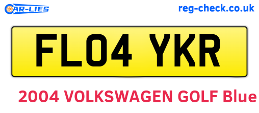 FL04YKR are the vehicle registration plates.