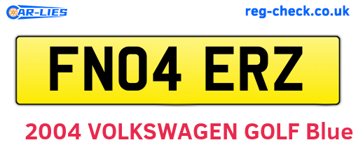 FN04ERZ are the vehicle registration plates.