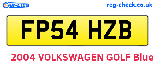 FP54HZB are the vehicle registration plates.