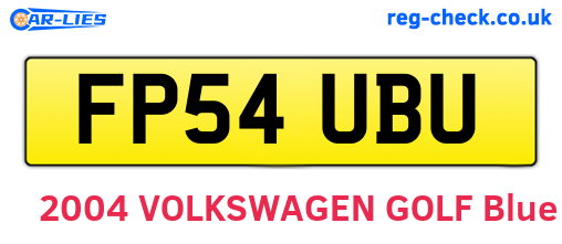 FP54UBU are the vehicle registration plates.