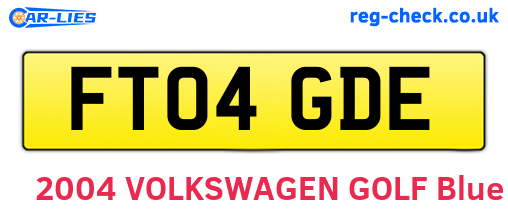 FT04GDE are the vehicle registration plates.