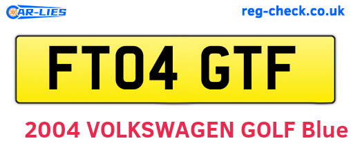 FT04GTF are the vehicle registration plates.
