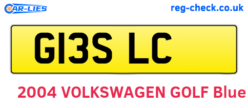 G13SLC are the vehicle registration plates.