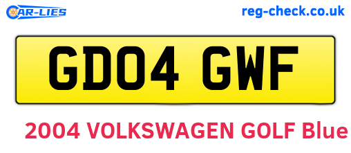 GD04GWF are the vehicle registration plates.