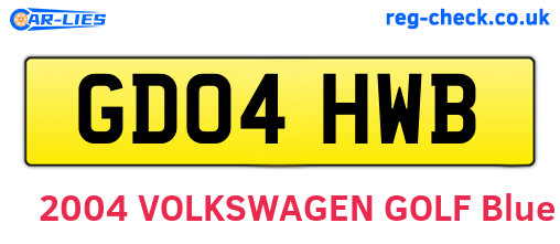 GD04HWB are the vehicle registration plates.