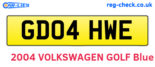 GD04HWE are the vehicle registration plates.