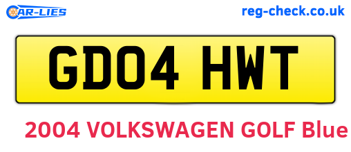 GD04HWT are the vehicle registration plates.