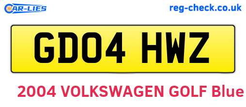 GD04HWZ are the vehicle registration plates.