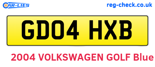 GD04HXB are the vehicle registration plates.