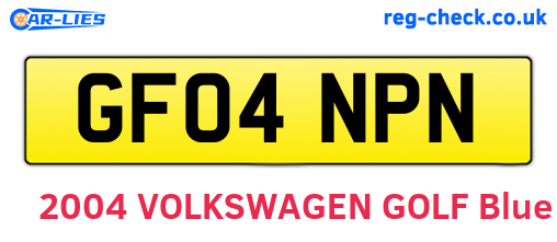 GF04NPN are the vehicle registration plates.
