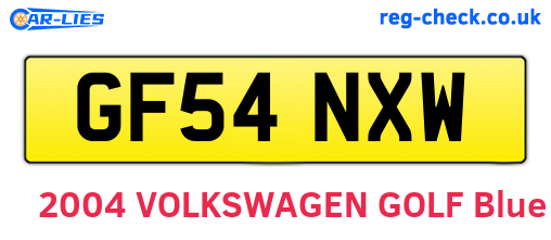 GF54NXW are the vehicle registration plates.