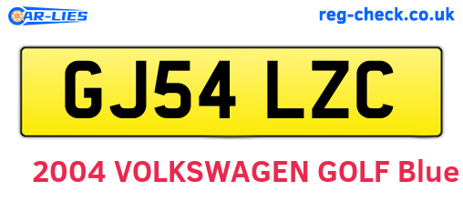 GJ54LZC are the vehicle registration plates.