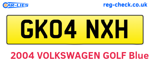 GK04NXH are the vehicle registration plates.