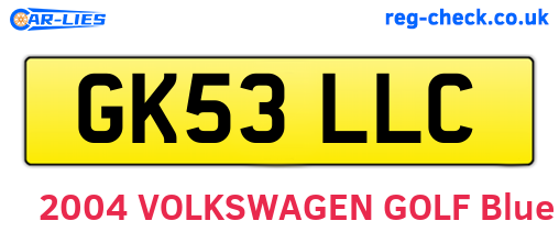 GK53LLC are the vehicle registration plates.