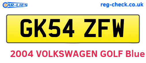 GK54ZFW are the vehicle registration plates.