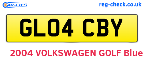 GL04CBY are the vehicle registration plates.