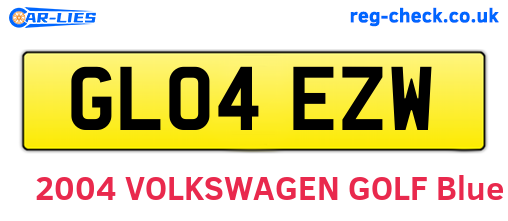 GL04EZW are the vehicle registration plates.