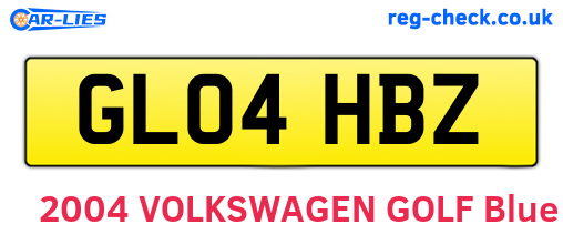 GL04HBZ are the vehicle registration plates.