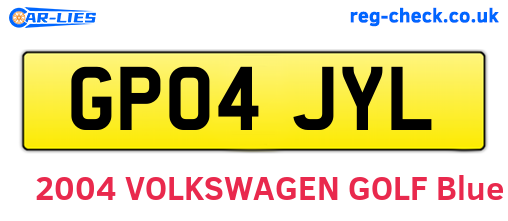 GP04JYL are the vehicle registration plates.