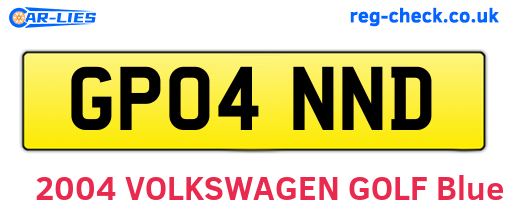 GP04NND are the vehicle registration plates.