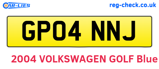 GP04NNJ are the vehicle registration plates.