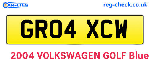 GR04XCW are the vehicle registration plates.