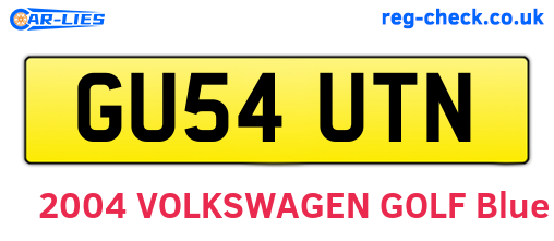 GU54UTN are the vehicle registration plates.