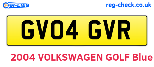 GV04GVR are the vehicle registration plates.