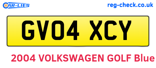 GV04XCY are the vehicle registration plates.