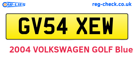 GV54XEW are the vehicle registration plates.