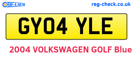 GY04YLE are the vehicle registration plates.