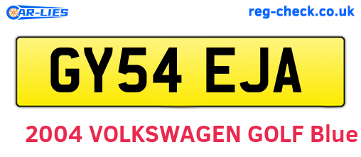 GY54EJA are the vehicle registration plates.