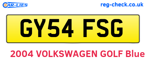 GY54FSG are the vehicle registration plates.