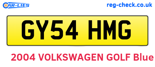 GY54HMG are the vehicle registration plates.
