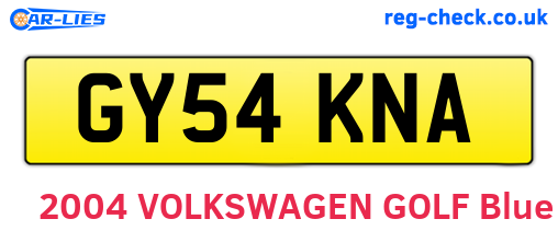 GY54KNA are the vehicle registration plates.