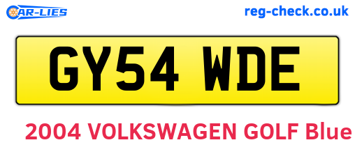 GY54WDE are the vehicle registration plates.