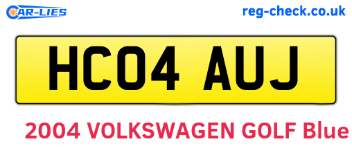 HC04AUJ are the vehicle registration plates.
