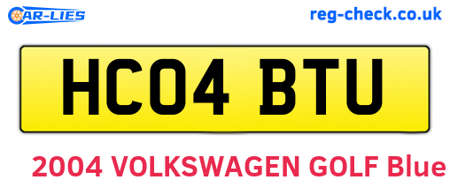 HC04BTU are the vehicle registration plates.