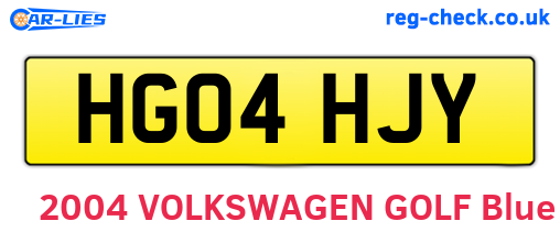 HG04HJY are the vehicle registration plates.