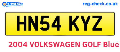 HN54KYZ are the vehicle registration plates.