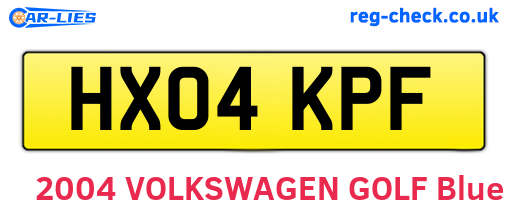 HX04KPF are the vehicle registration plates.