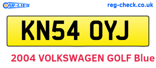 KN54OYJ are the vehicle registration plates.