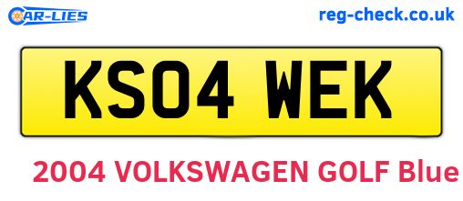 KS04WEK are the vehicle registration plates.