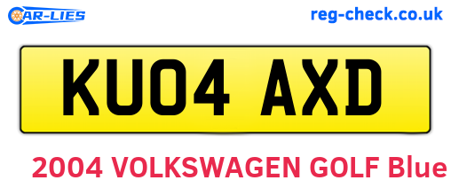 KU04AXD are the vehicle registration plates.