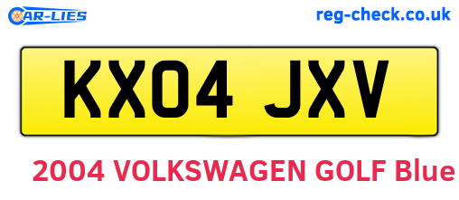 KX04JXV are the vehicle registration plates.