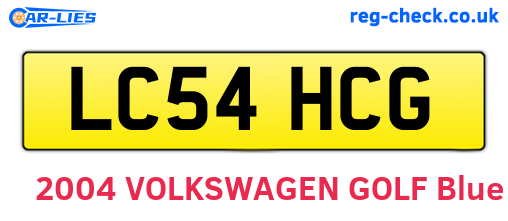 LC54HCG are the vehicle registration plates.