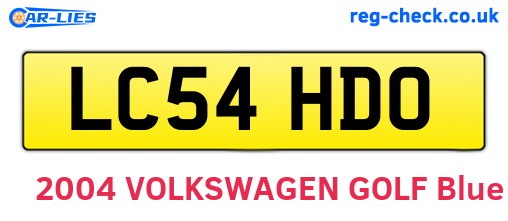 LC54HDO are the vehicle registration plates.