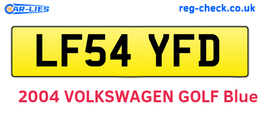 LF54YFD are the vehicle registration plates.