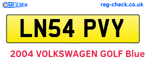 LN54PVY are the vehicle registration plates.