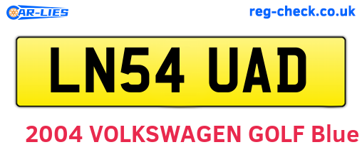 LN54UAD are the vehicle registration plates.